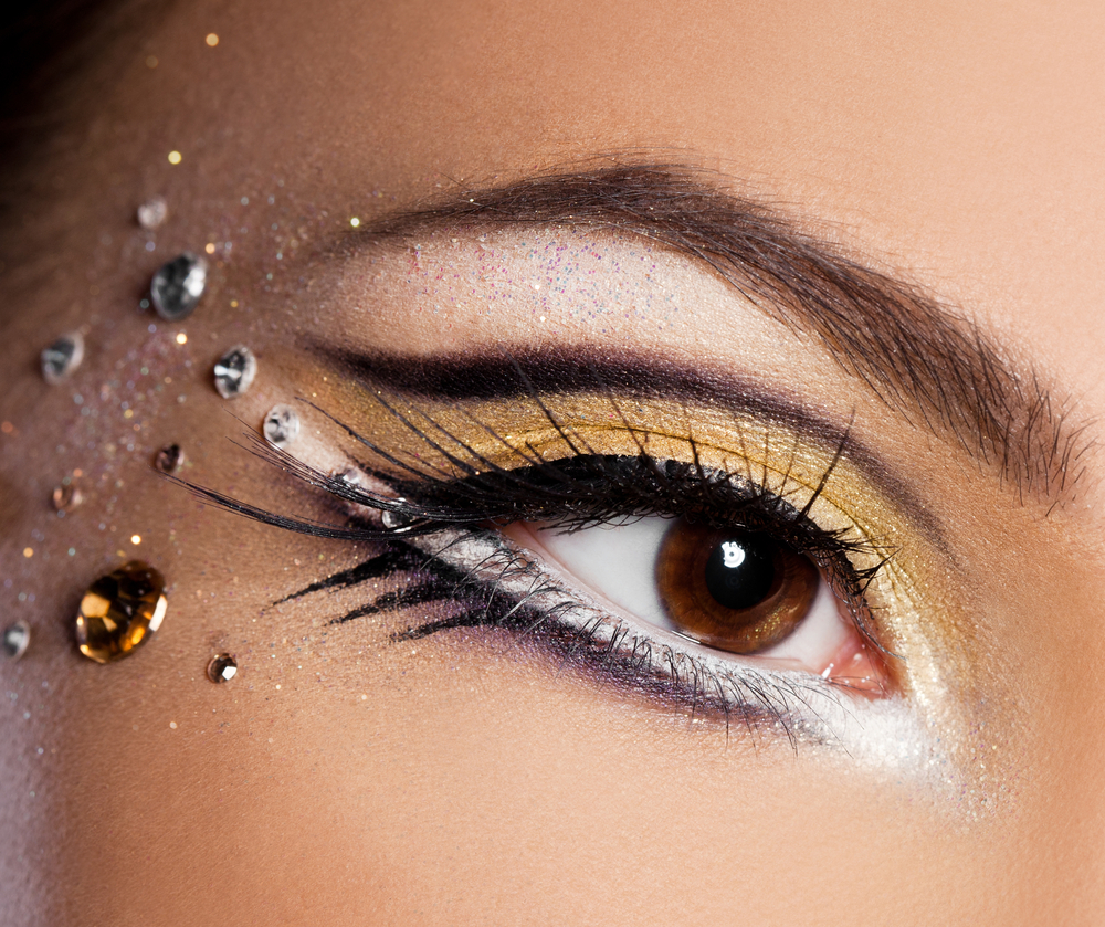 Woman with white eye shadow