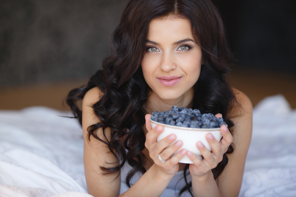 Woman with berries