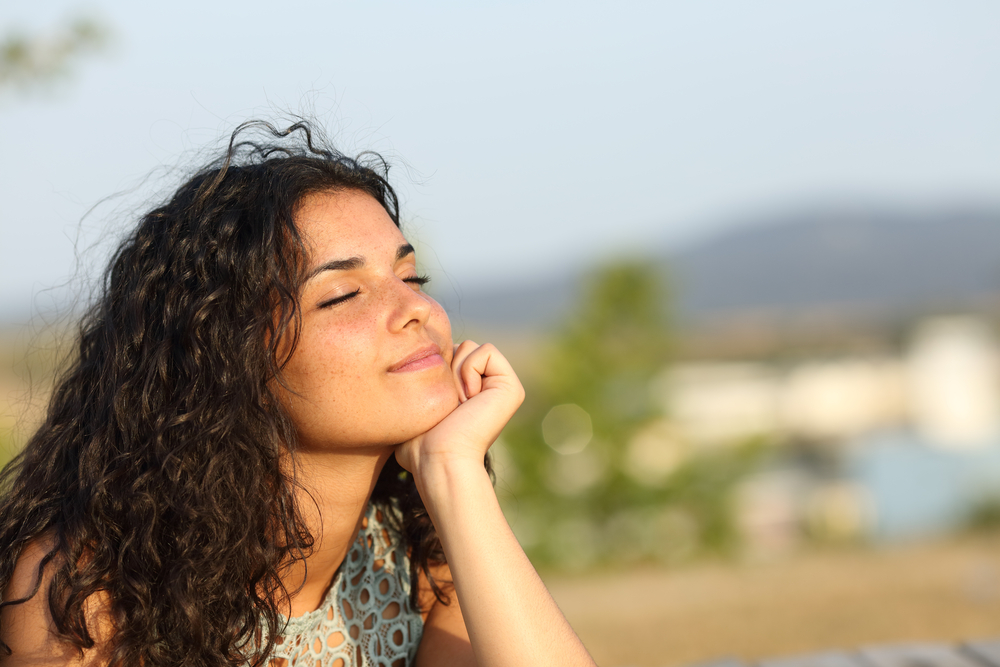 Woman enjoying a sunny day